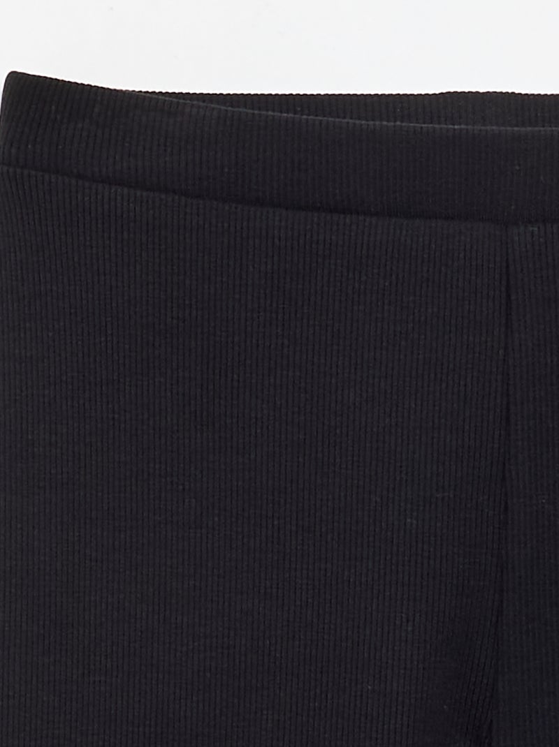 Leggings lungo a costine tinta unita Nero - Kiabi