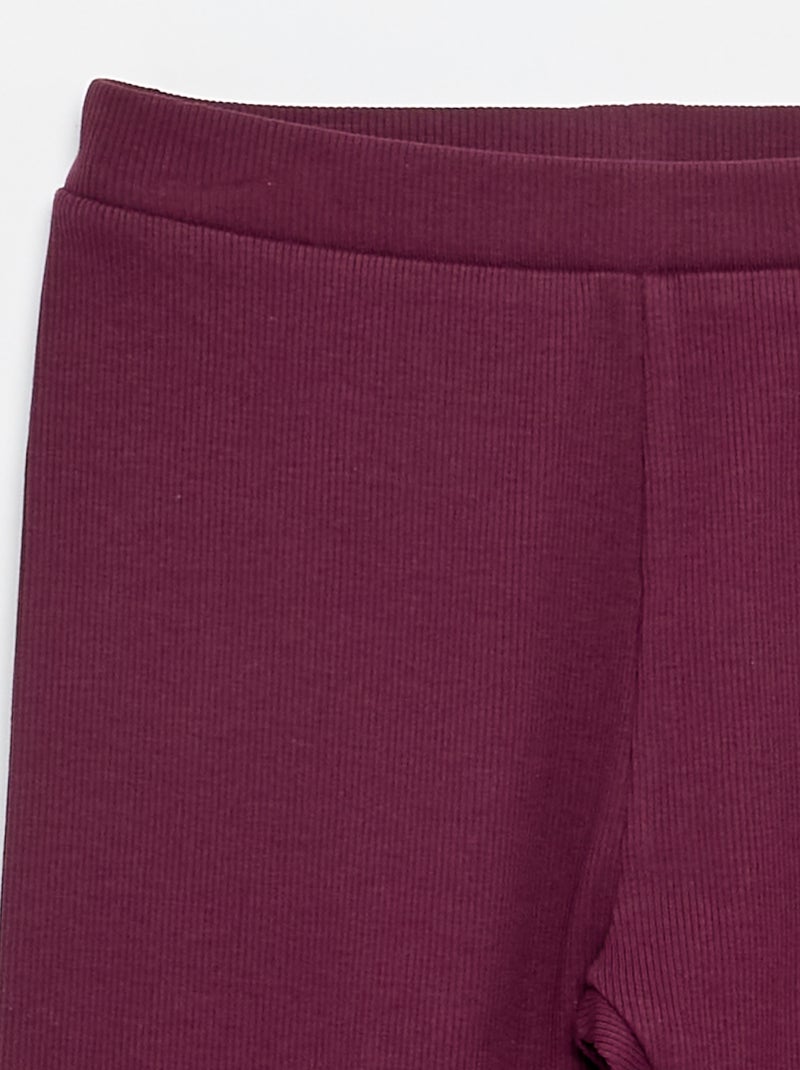 Leggings lungo a costine tinta unita Rosa - Kiabi
