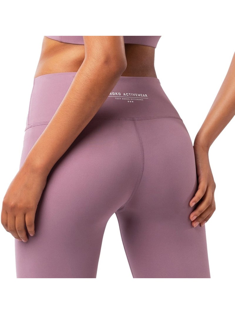 Leggings mid-rise da allenamento fitness donna luxe Malva - Kiabi