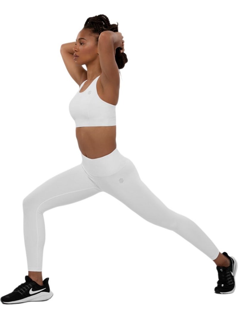 Leggings mid-rise da allenamento fitness donna run Bianco - Kiabi