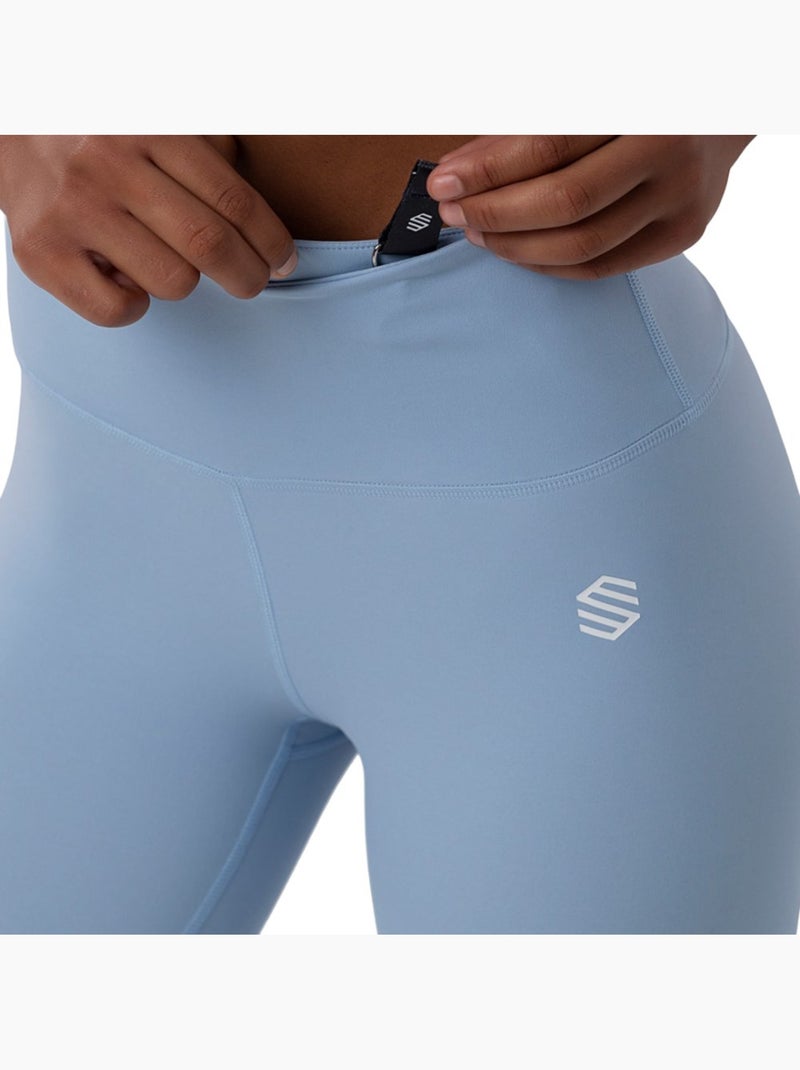 Leggings mid-rise da allenamento fitness donna shine Blu grigiastro - Kiabi
