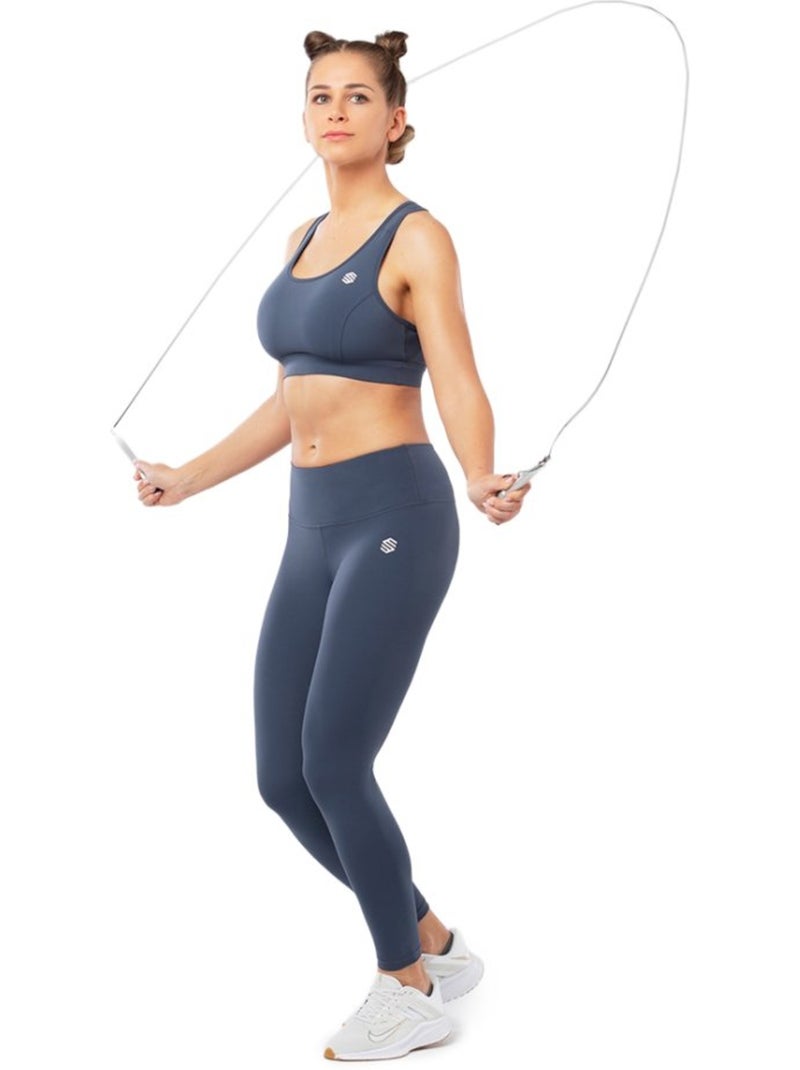Leggings mid-rise da allenamento fitness donna striker Blu - Kiabi