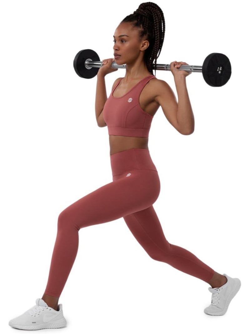 Leggings mid-rise da allenamento fitness donna success Terracotta - Kiabi