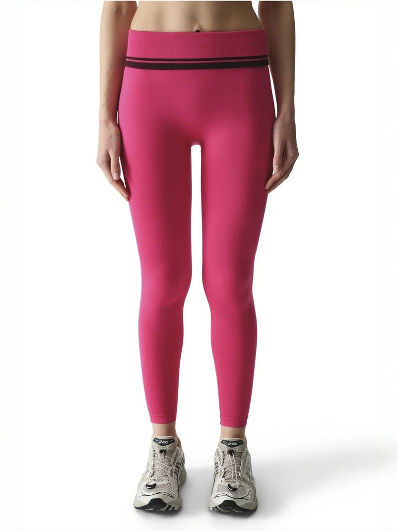 Leggings pieghevoli a vita alta penti Rosa fluo/Solinotes - Kiabi