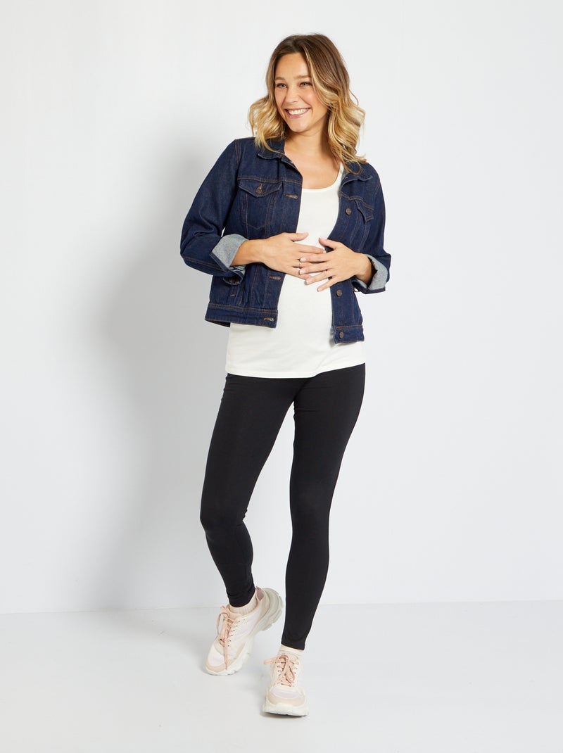 Leggings Premaman Be Mammy - Vita Alta In Viscosa Ed Elastan, Nero, Taglia L - Foto 7