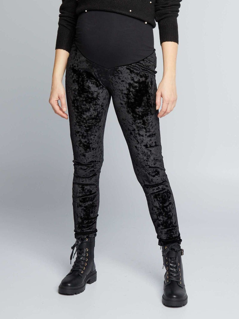 Leggings premaman in velluto nero - Kiabi