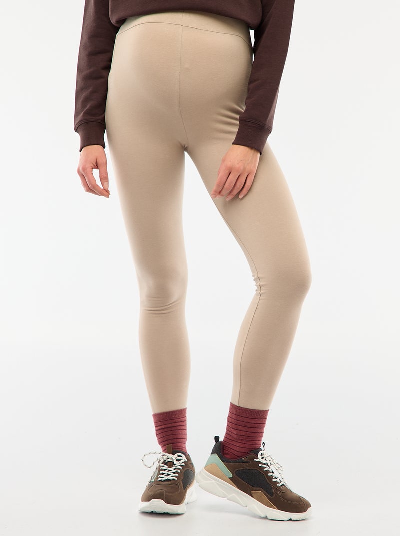 Leggings premaman lunghi in jersey tinta unita Beige - Kiabi