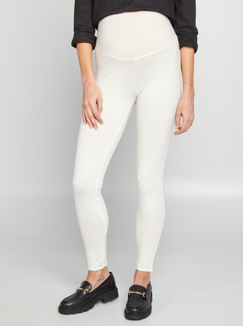 Leggings premaman lunghi in jersey tinta unita BIANCO - Kiabi