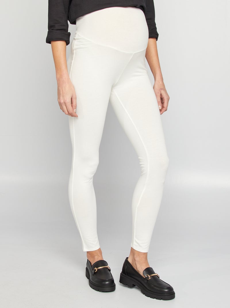 Leggings premaman lunghi in jersey tinta unita BIANCO - Kiabi