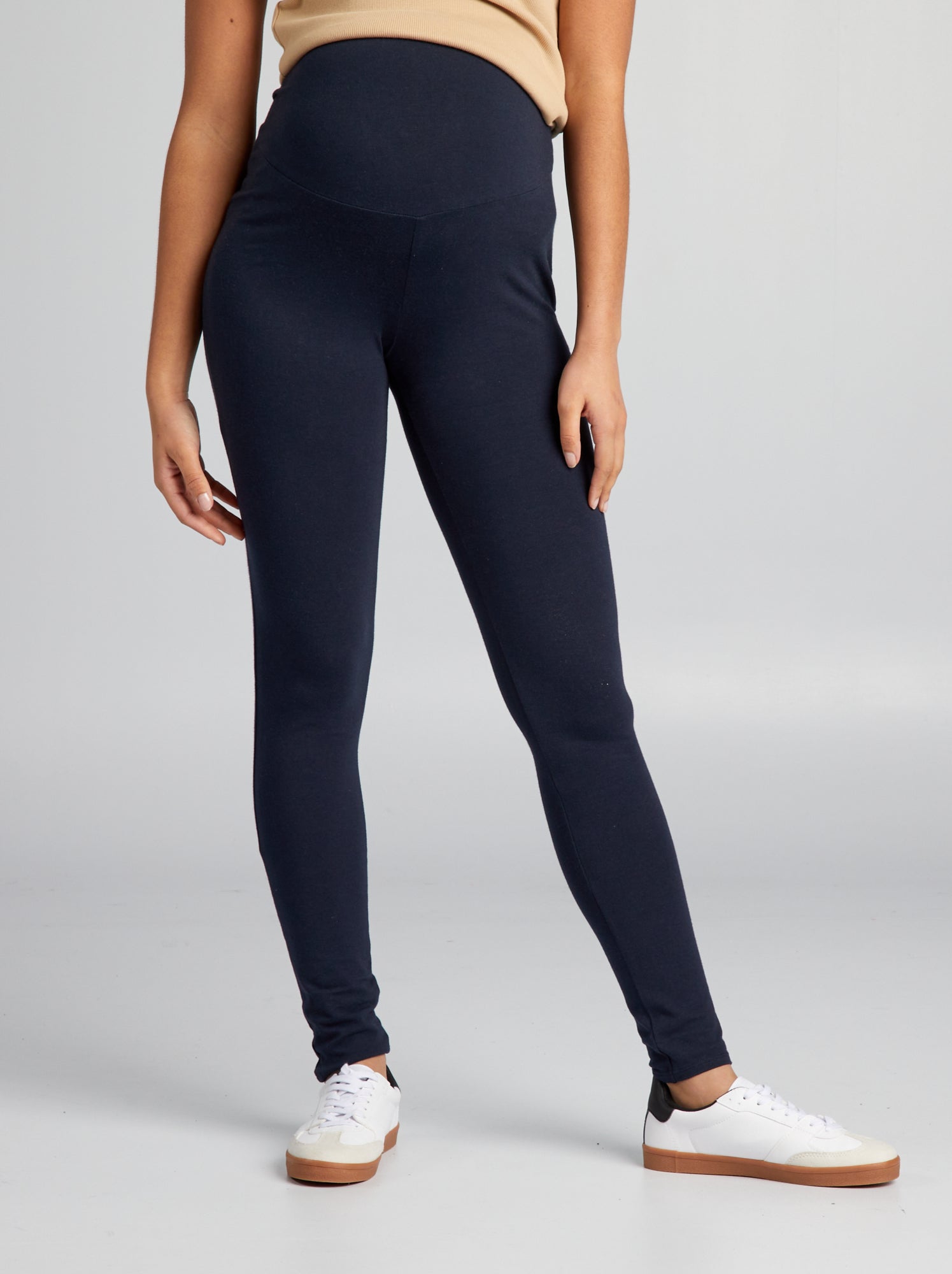 Be Mammy Leggins Premaman Lunghi In Viscosa - Morbidi E Traspiranti - Taglie Forti (Nero/Blu Scuro, XL) - Prodotto In UE