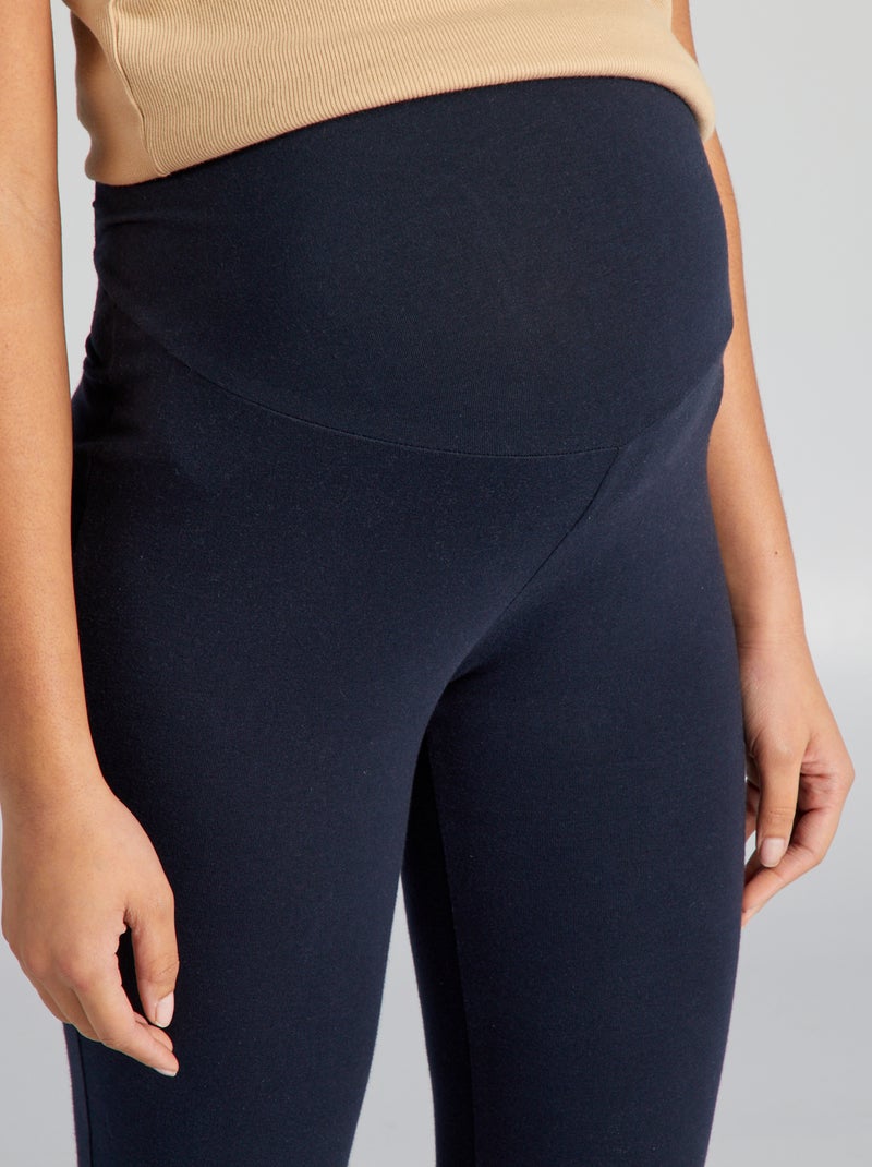 Leggings premaman lunghi in jersey tinta unita blu - Kiabi