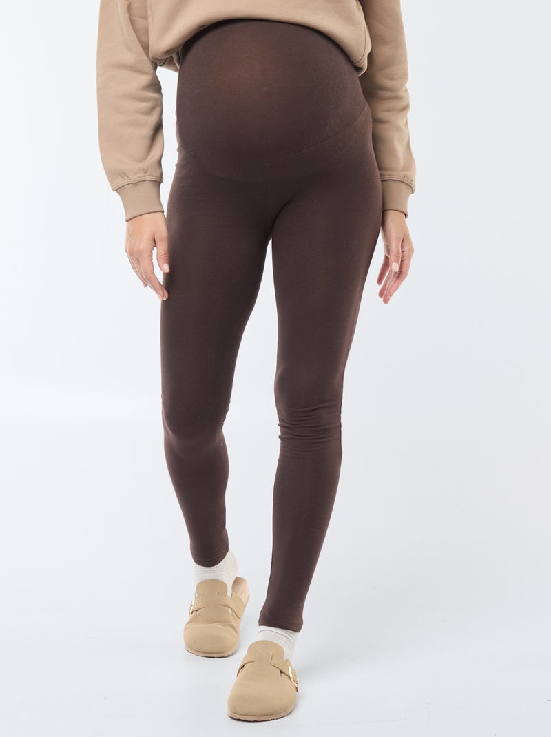 Leggings premaman lunghi in jersey tinta unita Marrone - Kiabi
