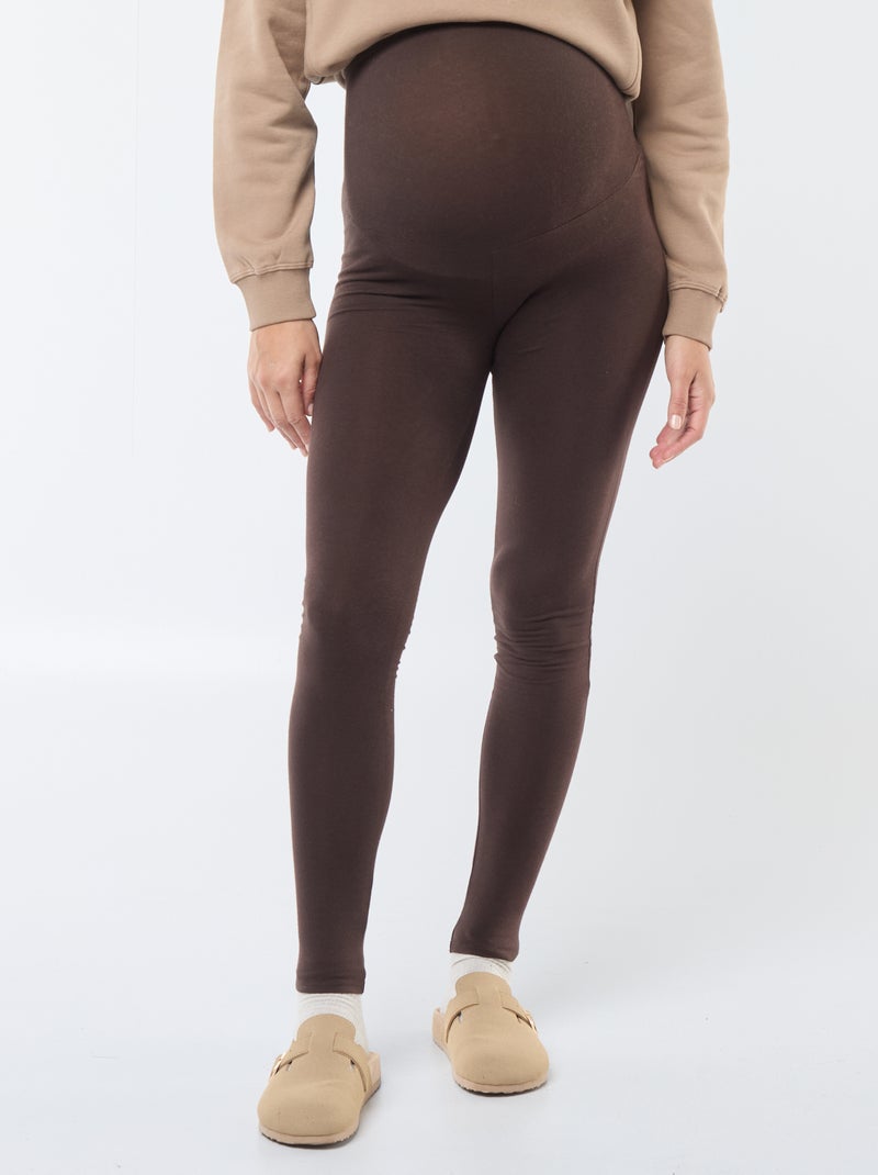 Leggings premaman lunghi in jersey tinta unita Marrone - Kiabi