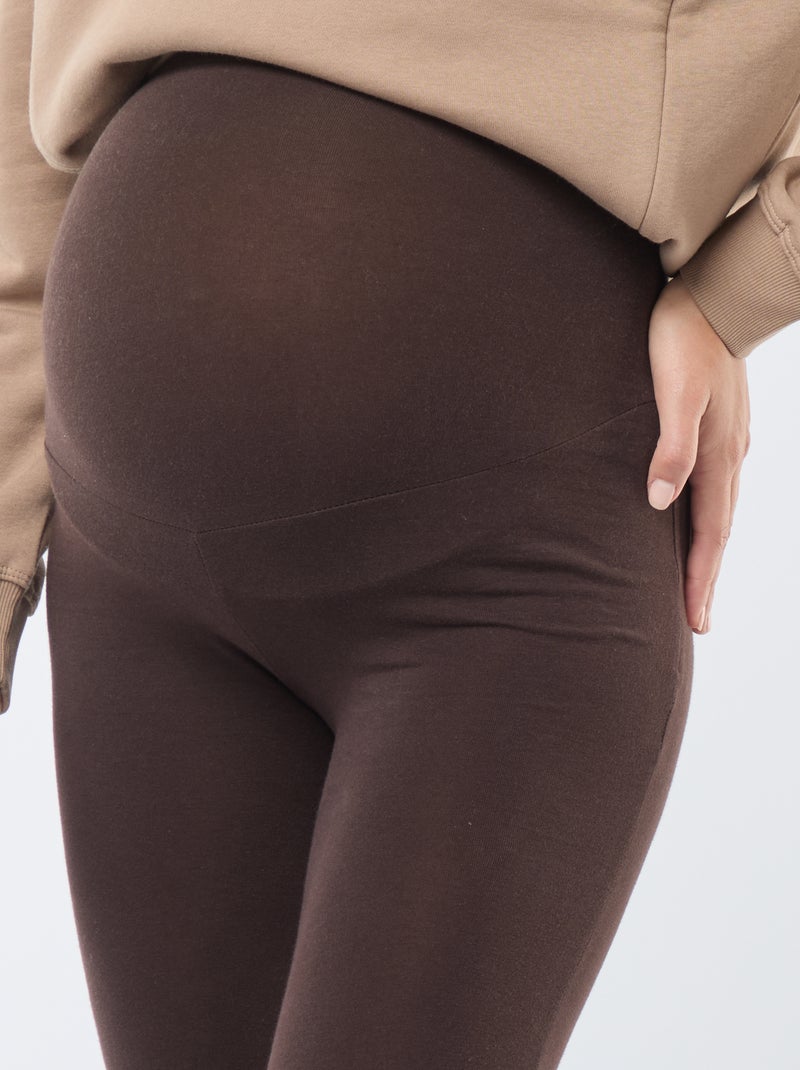 Leggings premaman lunghi in jersey tinta unita Marrone - Kiabi