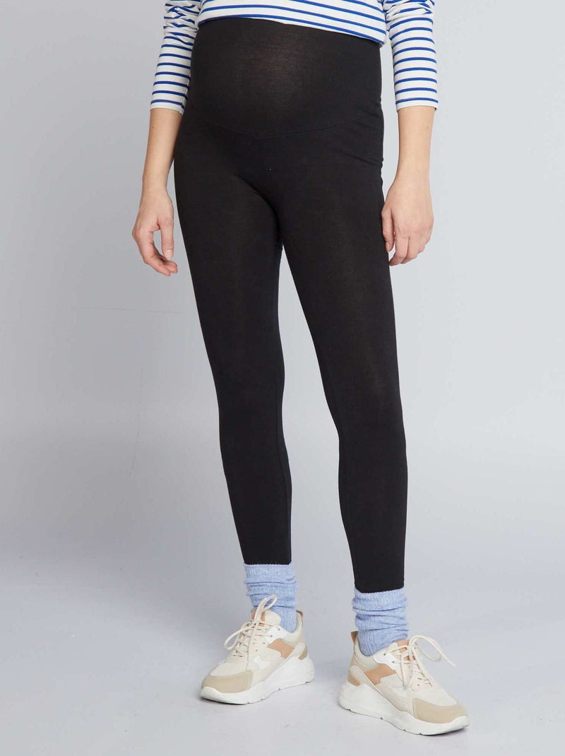 Leggings premaman lunghi in jersey tinta unita nero - Kiabi