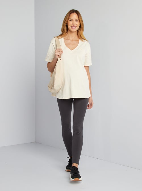 Leggings premaman lunghi in jersey tinta unita - Kiabi