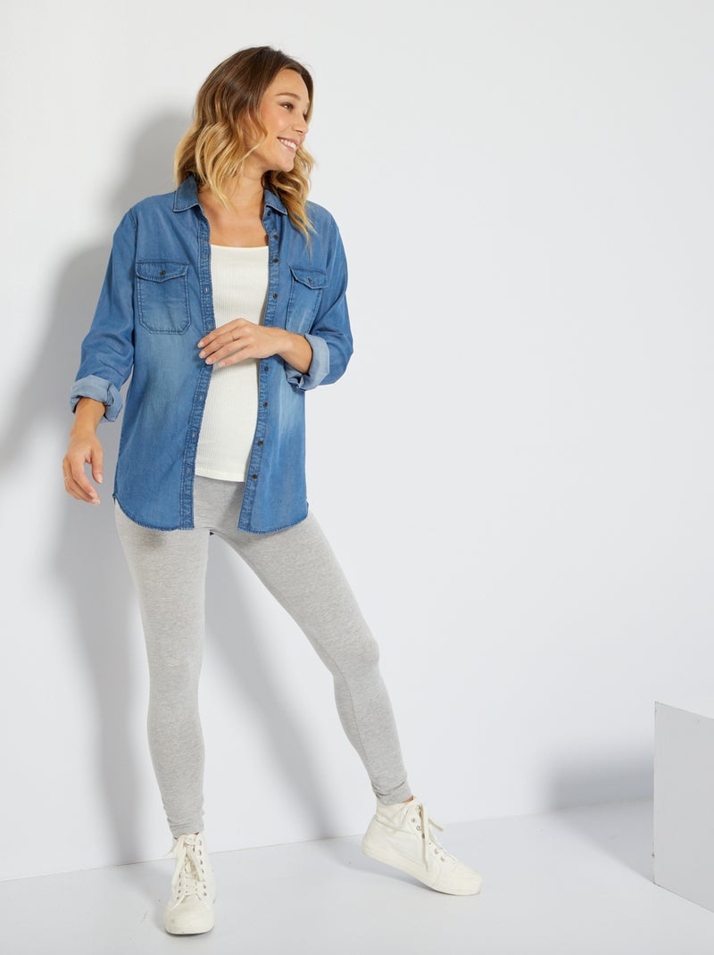Leggings premaman maglia elasticizzata GRIGIO - Kiabi