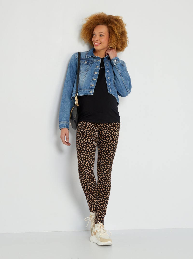 Leggings premaman motivo 'leopardo' NERO - Kiabi