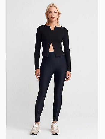 Leggings skinny a vita alta con dettaglio zip dilvin