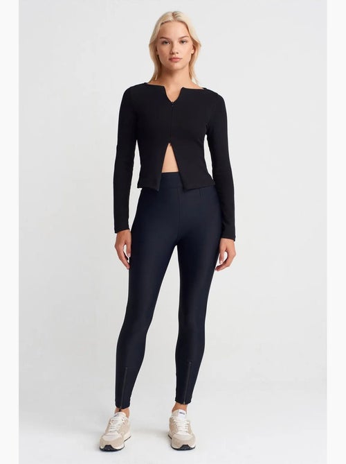 Leggings skinny a vita alta con dettaglio zip dilvin - Kiabi Leggings skinny a vita alta con dettaglio zip dilvin - Kiabi