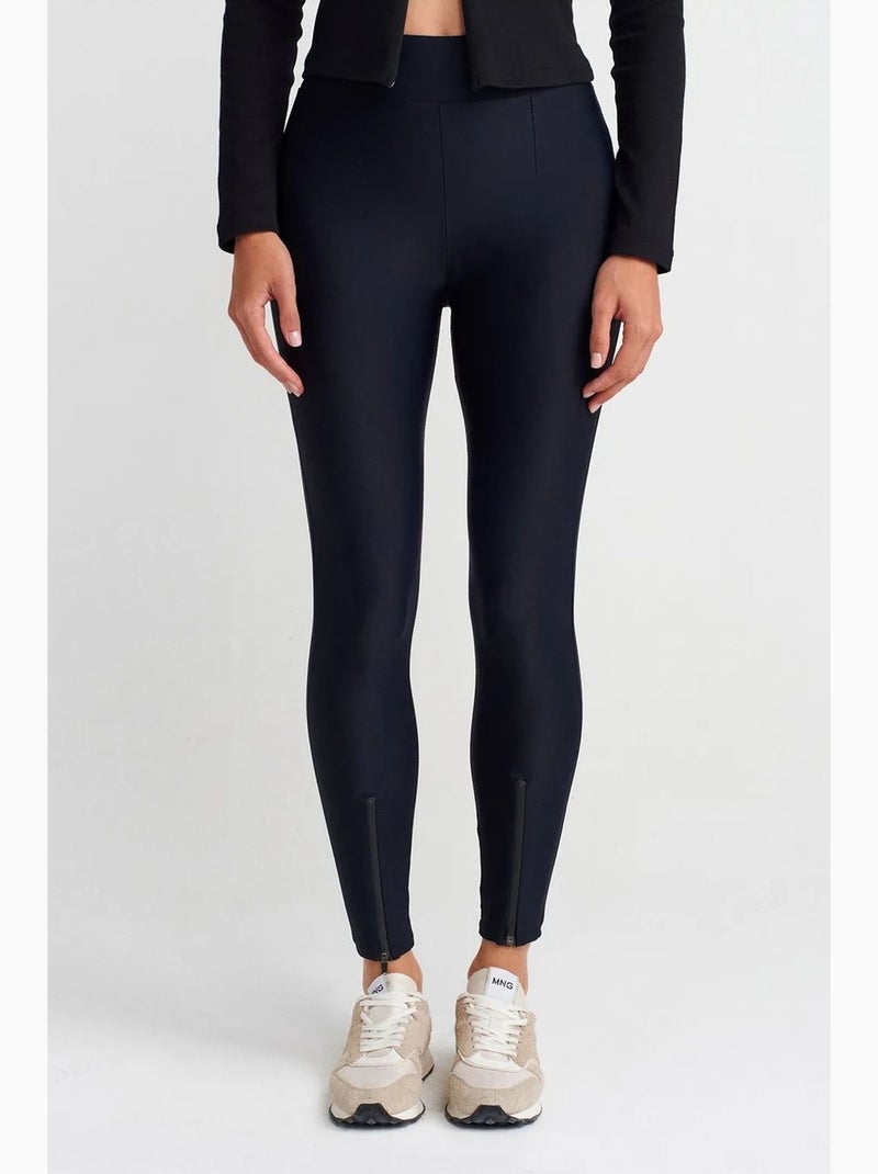 Leggings skinny a vita alta con dettaglio zip dilvin Blu marino - Kiabi