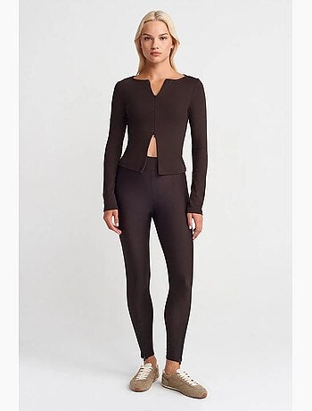 Leggings skinny a vita alta con dettaglio zip dilvin