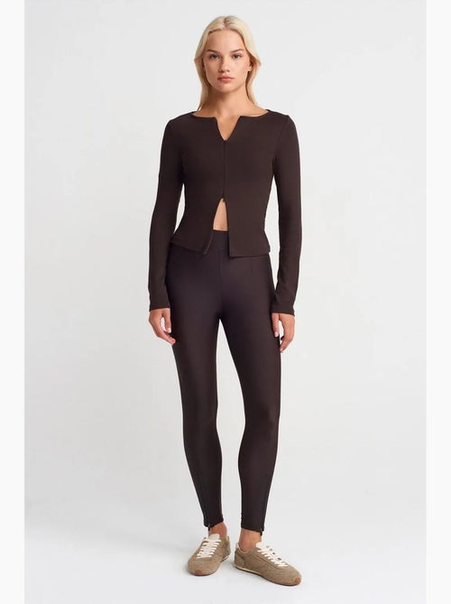 Leggings skinny a vita alta con dettaglio zip dilvin - Kiabi Leggings skinny a vita alta con dettaglio zip dilvin - Kiabi