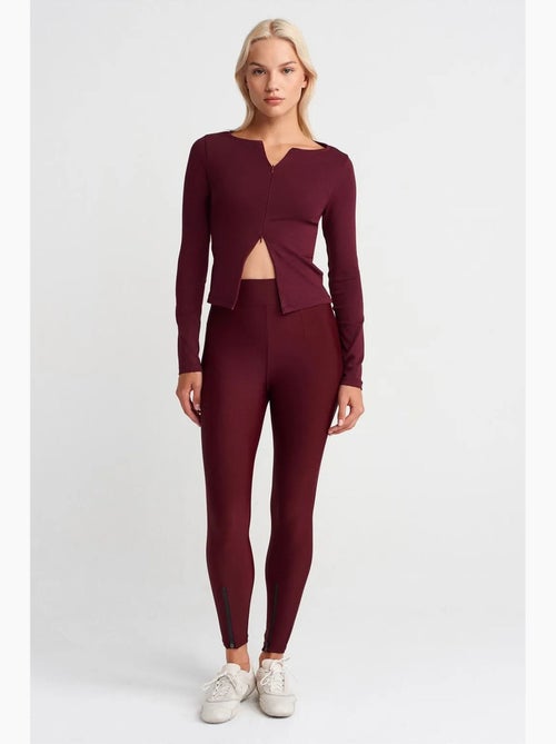 Leggings skinny a vita alta con dettaglio zip dilvin - Kiabi Leggings skinny a vita alta con dettaglio zip dilvin - Kiabi