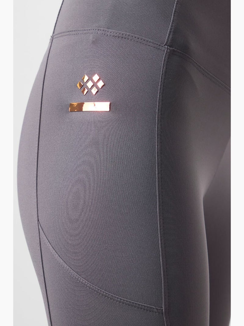 Leggings skinny a vita alta con tasca tommy Grigio medio - Kiabi
