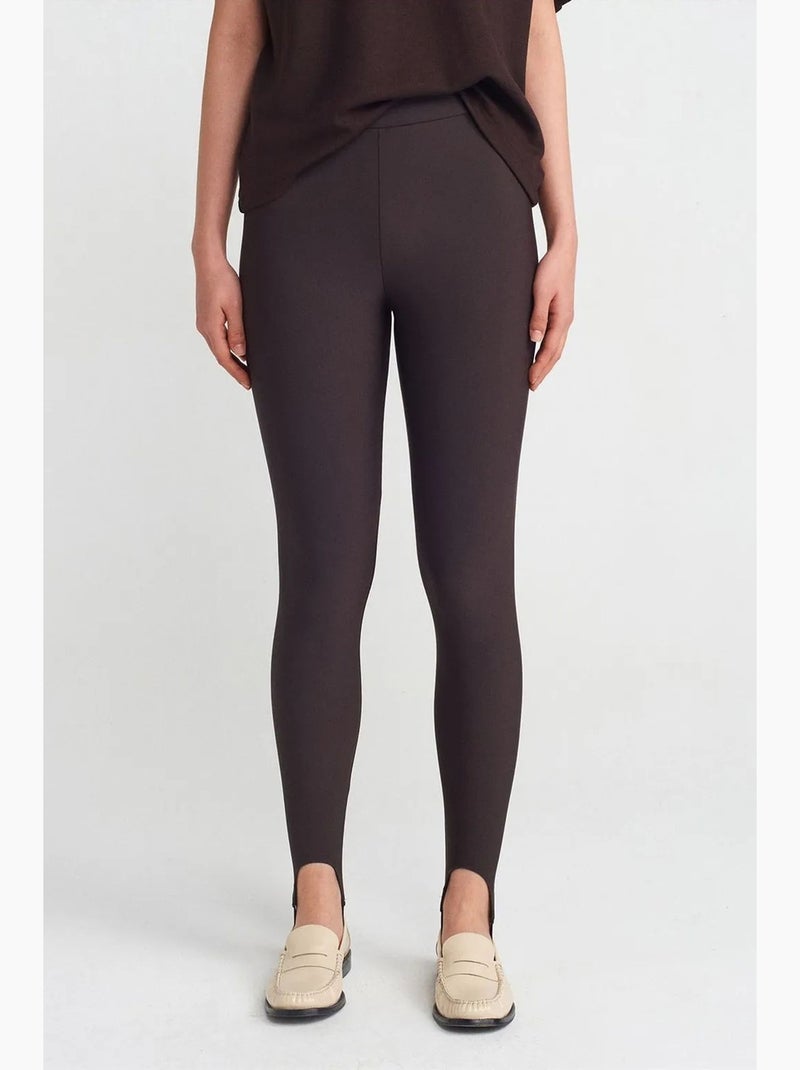 Leggings skinny a vita alta dilvin Marrone cioccolato - Kiabi