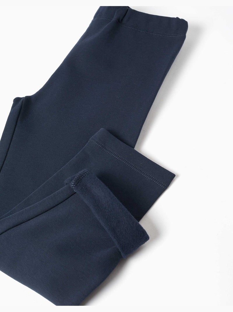 Leggings skinny con effetto spazzolato Blu scuro - Kiabi