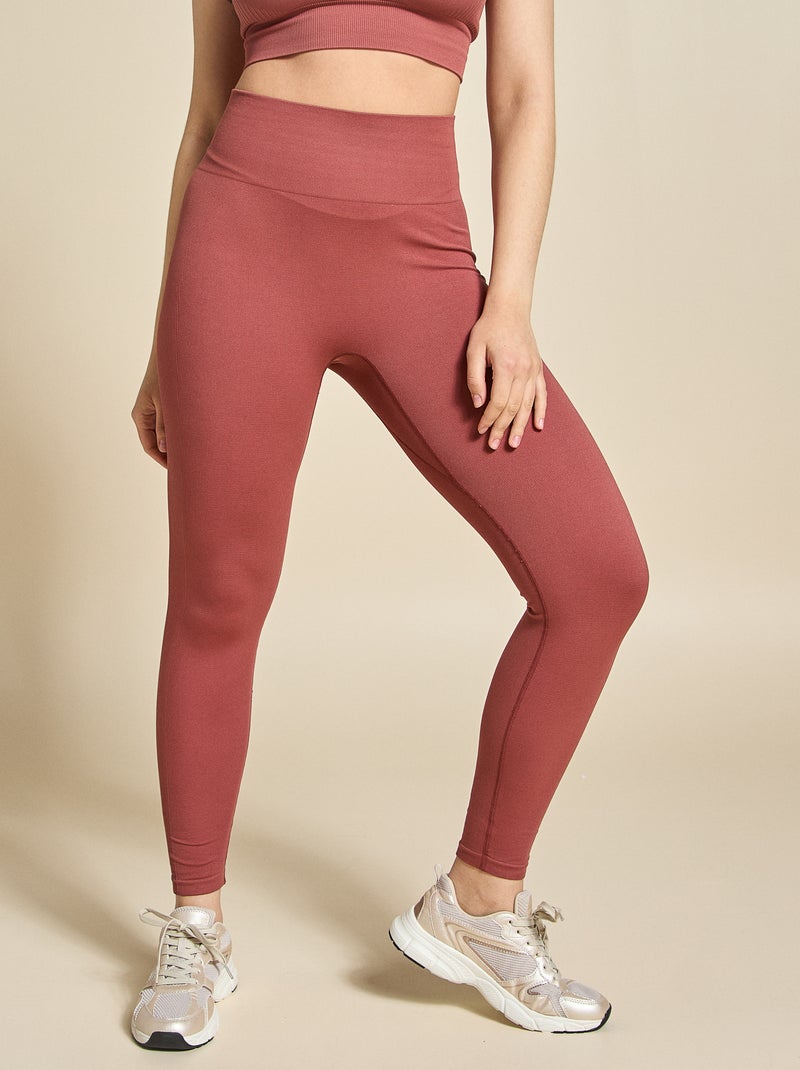 Leggings sportivi a coste senza cuciture - (ekstract) Marrone - Kiabi