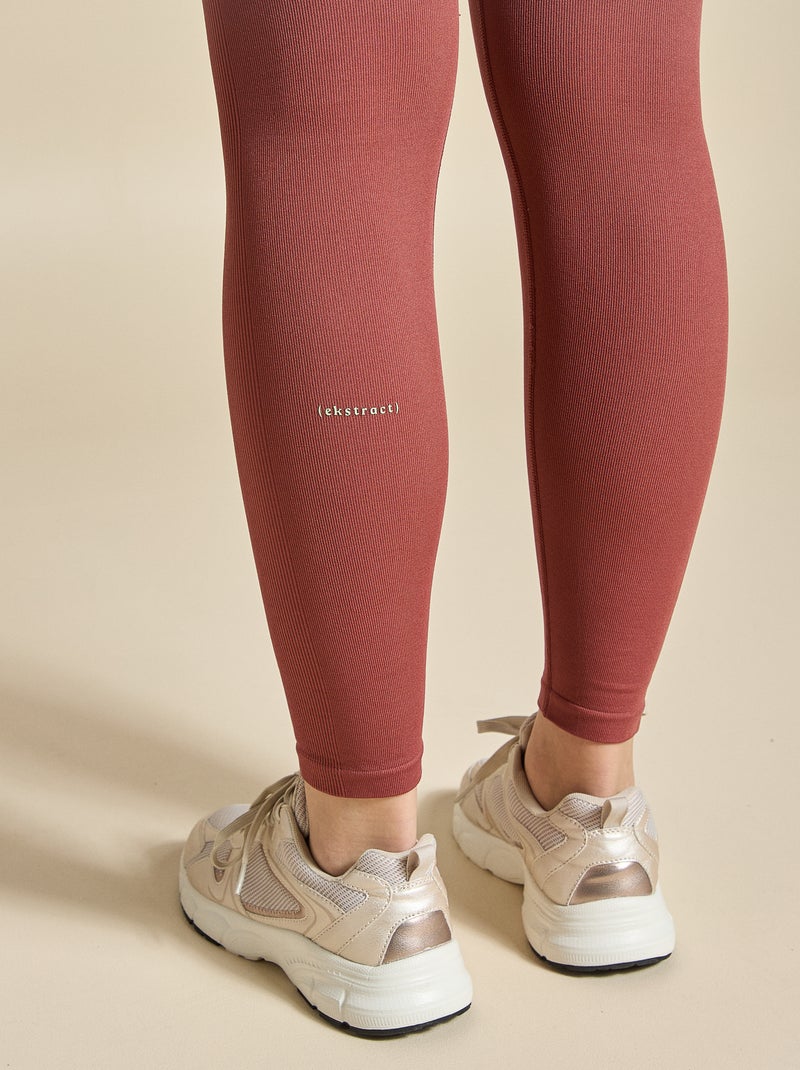 Leggings sportivi a coste senza cuciture - (ekstract) Marrone - Kiabi