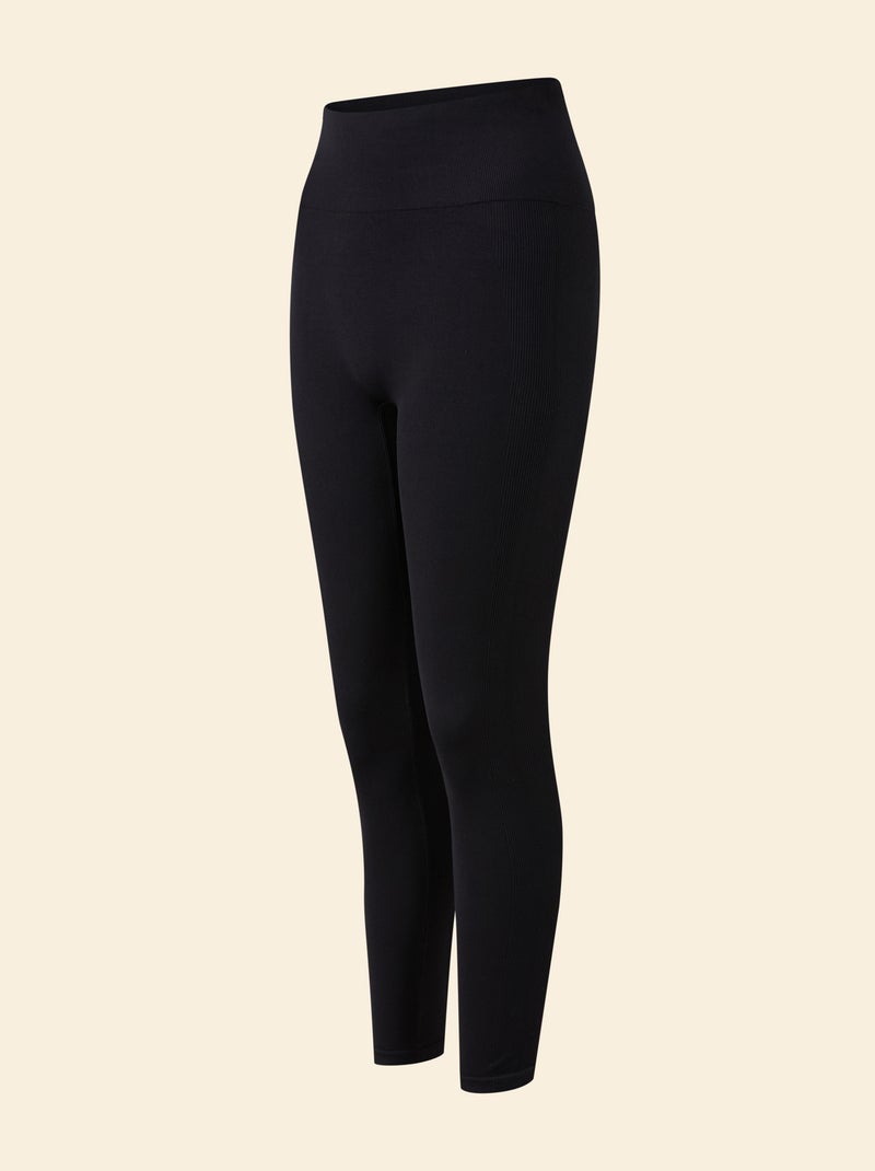 Leggings sportivi a coste senza cuciture - (ekstract) Nero - Kiabi