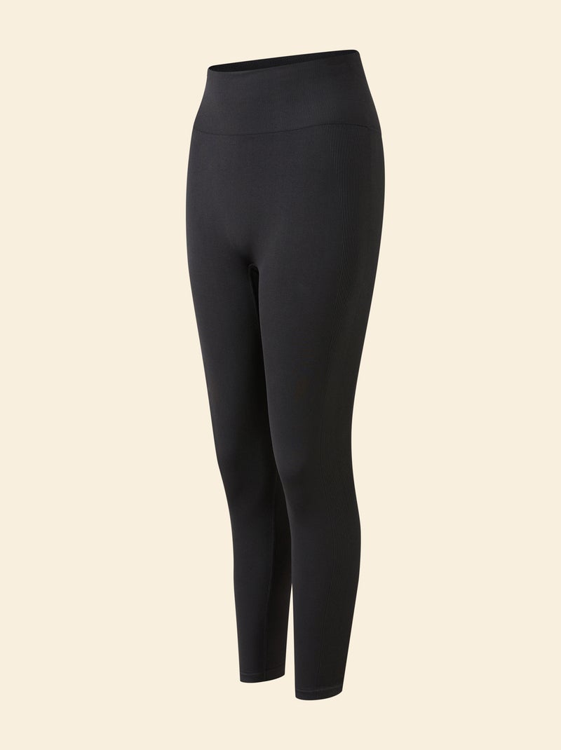 Leggings sportivi a coste senza cuciture - (ekstract) Nero - Kiabi