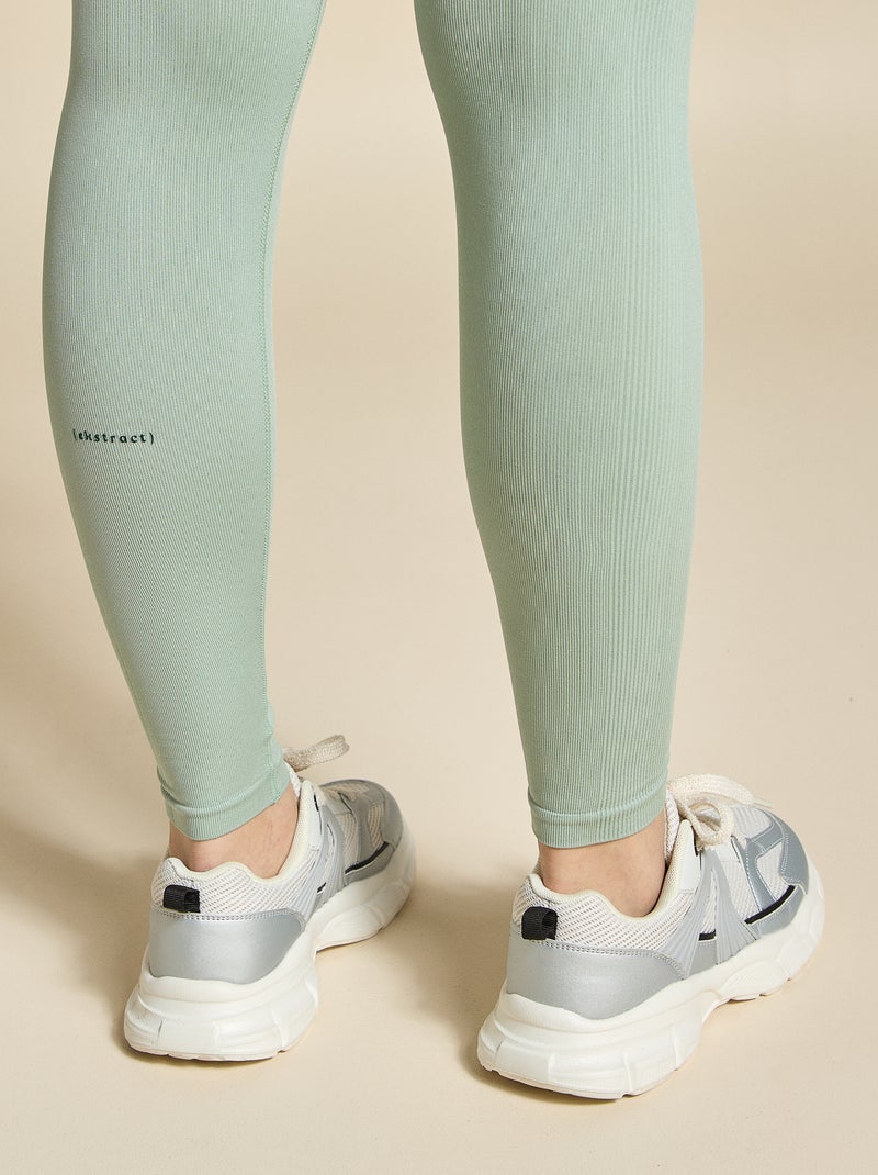Leggings sportivi a coste senza cuciture - (ekstract) Verde - Kiabi