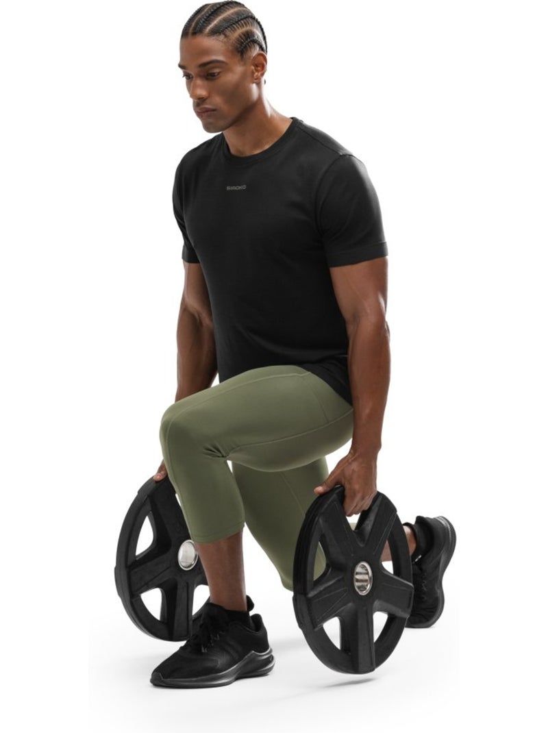 Leggings sportivi a tre quarti da uomo fitness uomo bardsley Verde - Kiabi