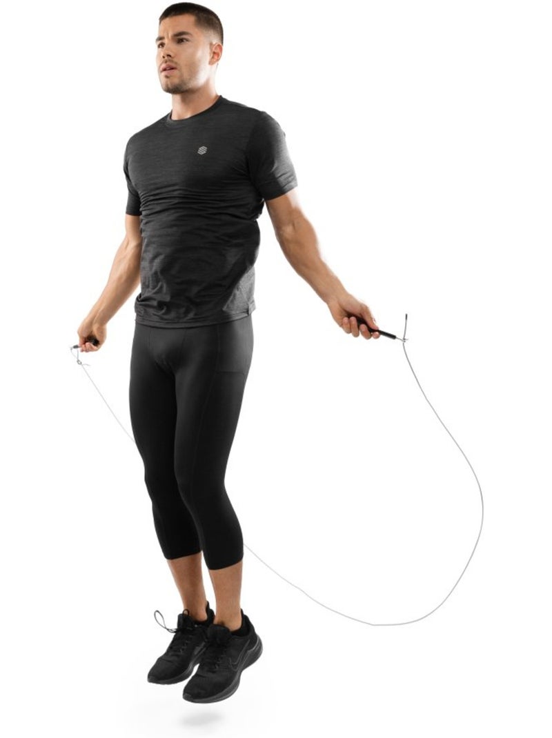 Leggings sportivi a tre quarti da uomo fitness uomo enlli Nero - Kiabi
