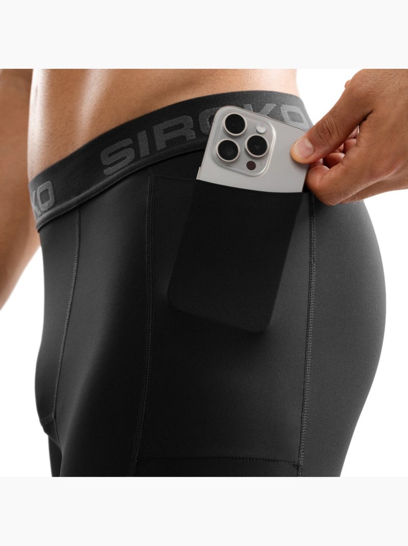 Leggings sportivi a tre quarti da uomo fitness uomo enlli Nero - Kiabi