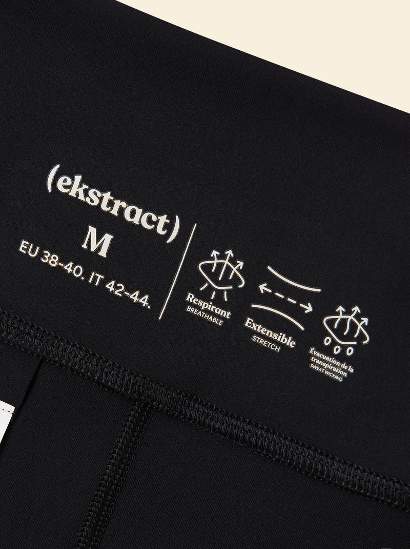 Leggings sportivi con vita incrociata - (ekstract) Nero - Kiabi