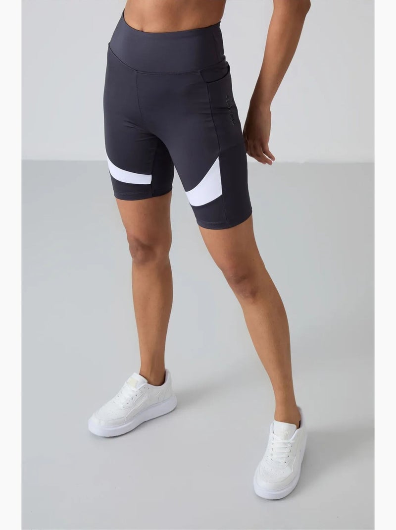 Leggings sportivi corti a vita alta tommy Grigio bianco - Kiabi
