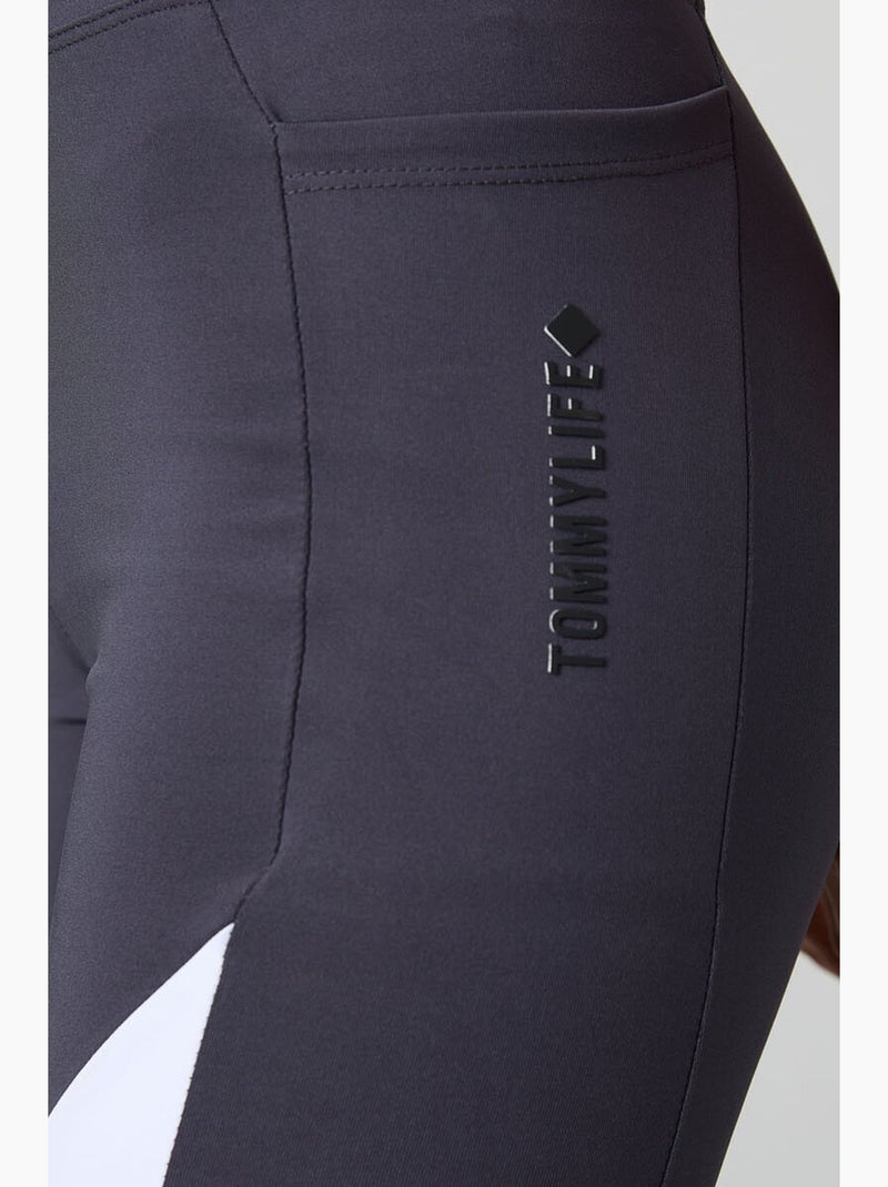 Leggings sportivi corti a vita alta tommy Grigio bianco - Kiabi