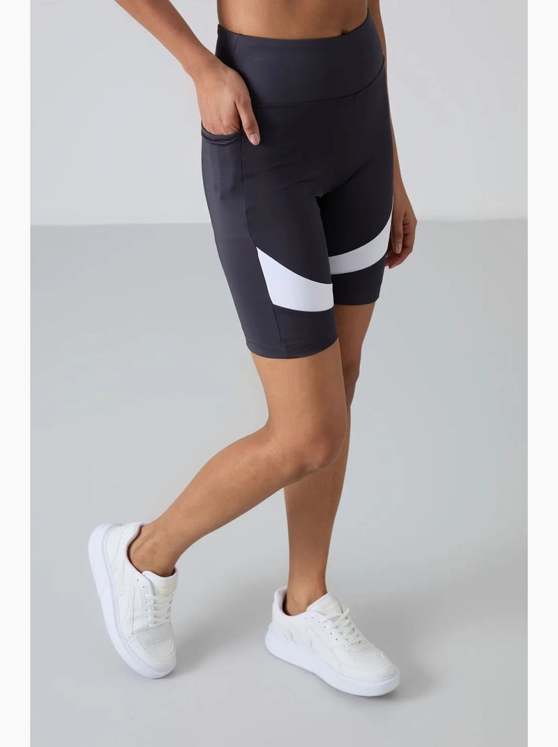 Leggings sportivi corti a vita alta tommy Grigio bianco - Kiabi