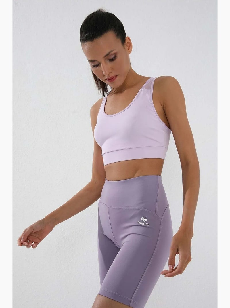 Leggings sportivi corti a vita alta tommy Lavanda - Kiabi