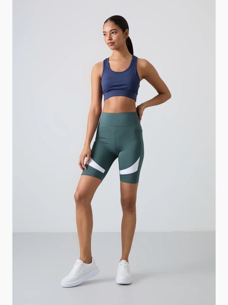 Leggings sportivi corti a vita alta tommy Verde foresta - Kiabi