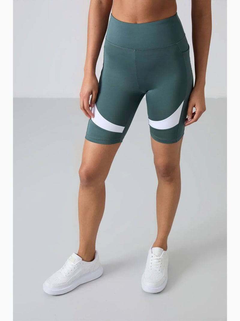 Leggings sportivi corti a vita alta tommy Verde foresta - Kiabi