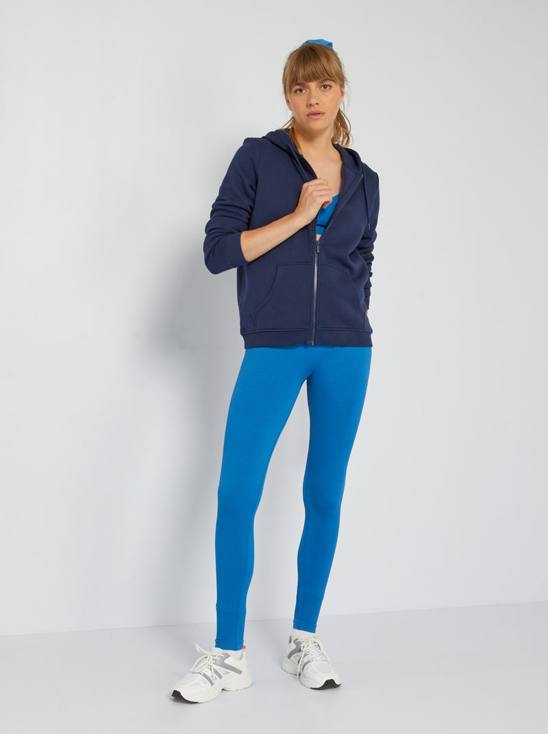 Leggings sportivi in maglia a coste blu - Kiabi