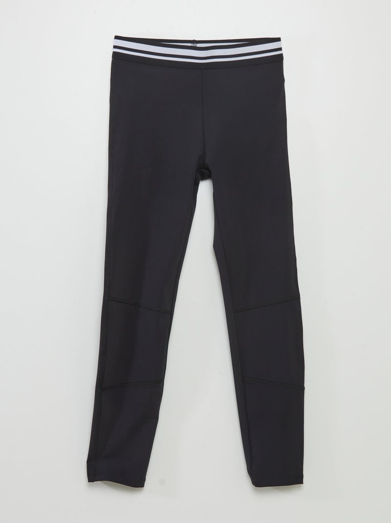 Leggings sportivi in microfibra nero - Kiabi