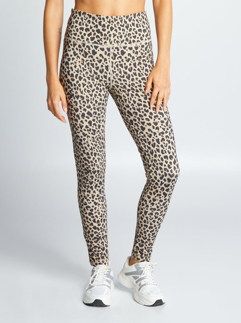 Leggings sportivi stampa 'leopardo' BEIGE - Kiabi