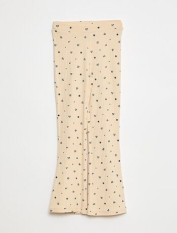 Leggings stampati in maglia a costine
